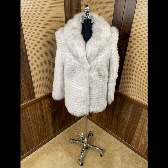 Custom Made Jackets & Blazers - Vintage Fox Fur Coat Jacket Small